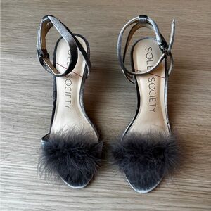 Never Worn Sole Society Fur Heel